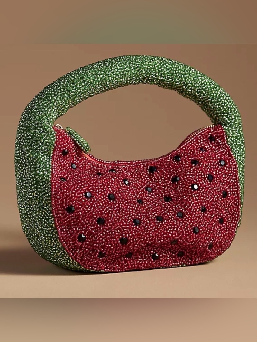NWOT Anthropologie Tate Beaded Fruit Watermelon Bag